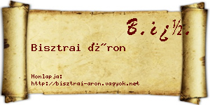 Bisztrai Áron névjegykártya